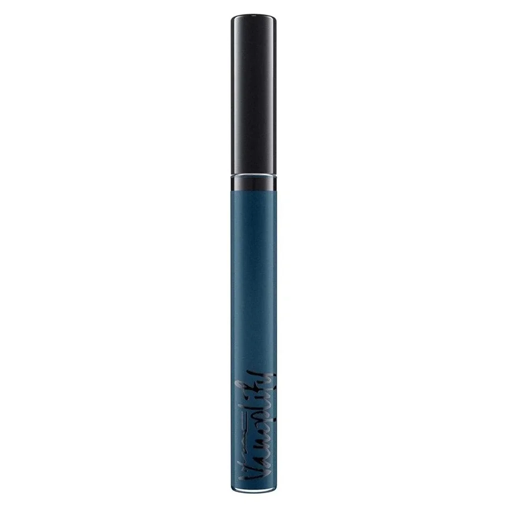 MAC Vamplify Lip Gloss Acting On Impulse Deep Teal Blue Glossy Finish New READ